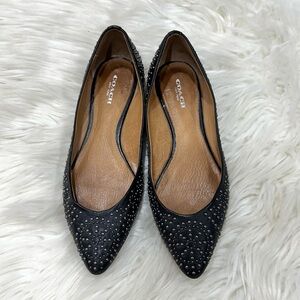 Coach Rory Studded Leather Flats Sz 7